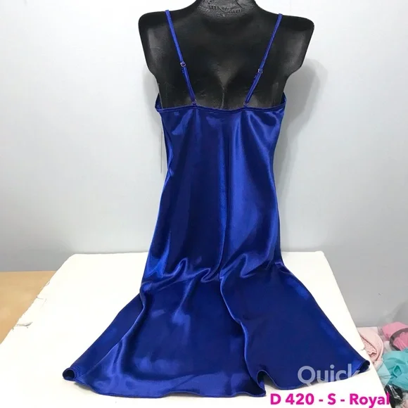 S - NWT Bebe Royal Satin Slip Midi Dress - Picture 7 of 11